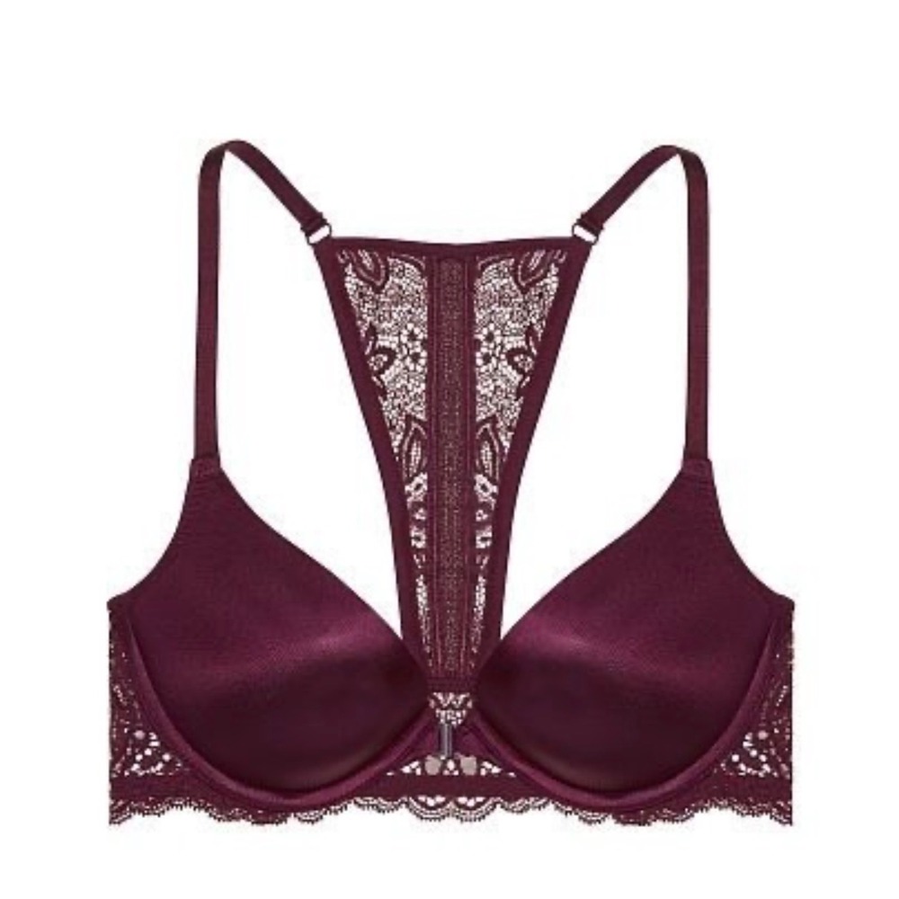 Victoria's Secret Bombshell Add-2-Cups Push-Up Bra 32D Lace Studded Racerback